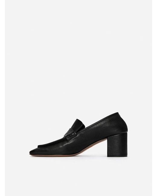 ARKET Black Heeled Leather Loafers
