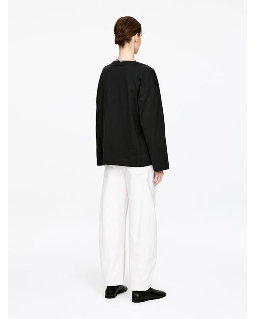 ARKET Black Relaxed Long-Sleeve T-Shirt