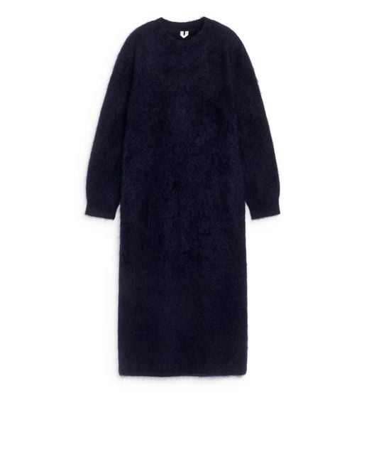 ARKET Blue Wool-mohair Blend Dress