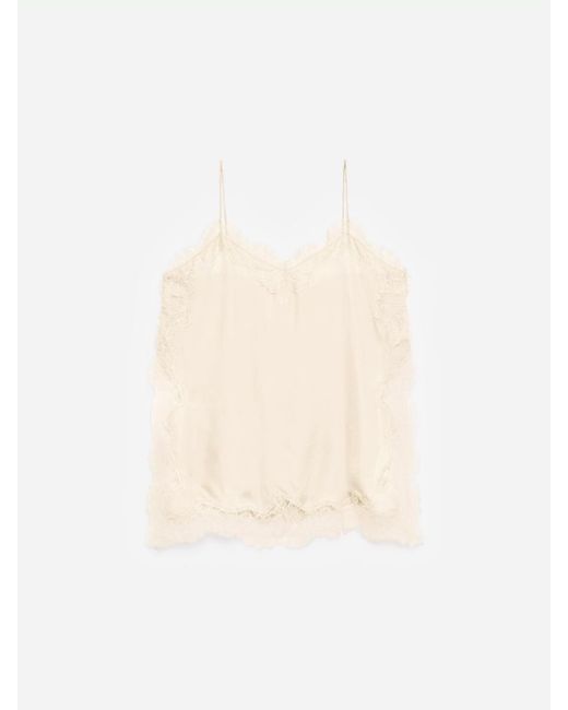 ARKET White Lace-Detail Strap Top