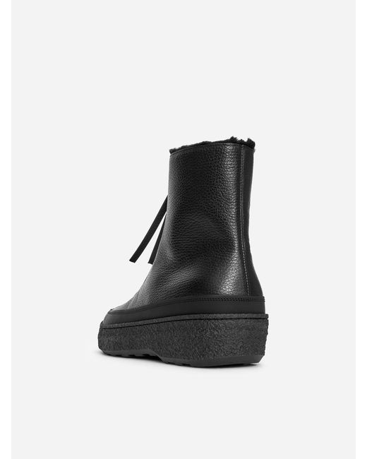 ARKET Black Leather Zip Boots
