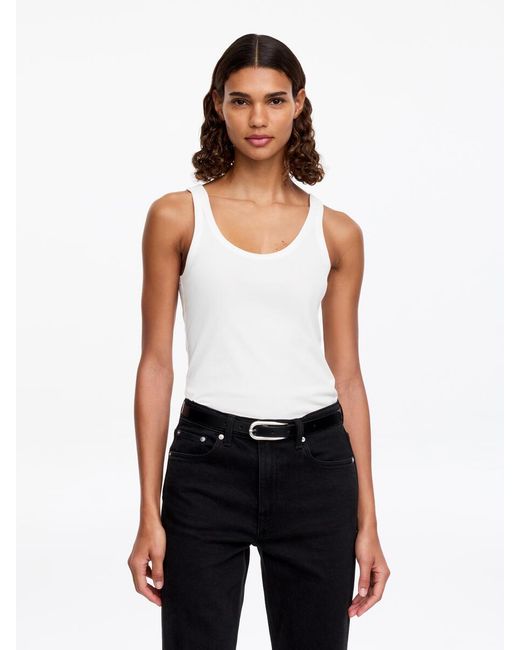 ARKET White Scoop-Neck Tank Top
