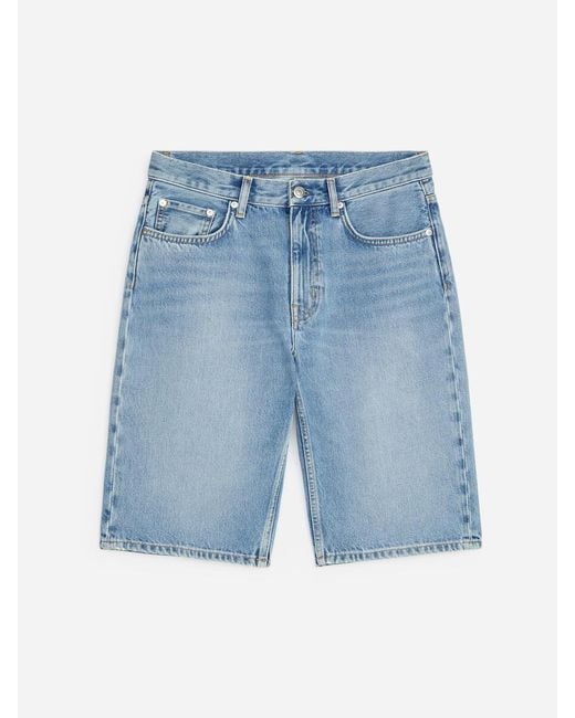 ARKET Blue Narrow Denim Shorts