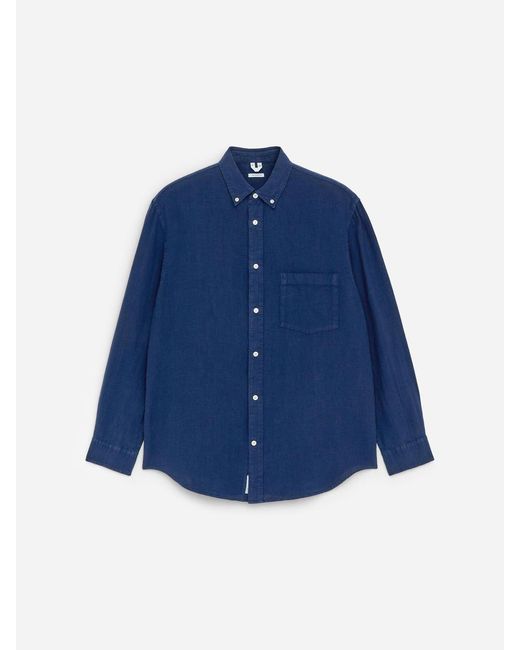 ARKET Blue Relaxed Linen Shirt for men