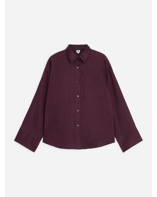 ARKET Purple Linen Shirt