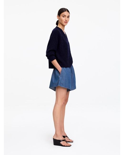 ARKET Blue Denim Pull-On Shorts