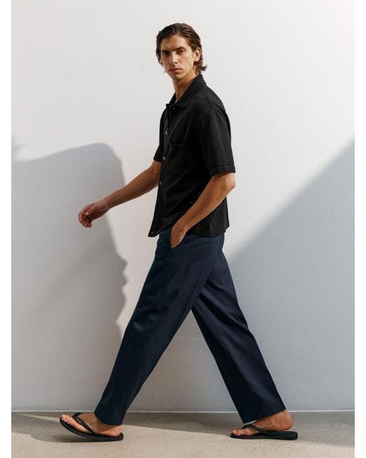 ARKET White Wide Dressed Cotton Trousers for men