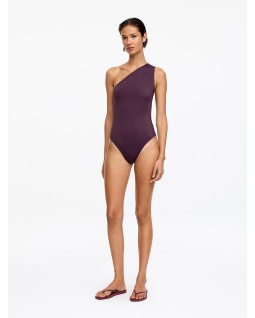 ARKET White One-Shoulder Swimsuit