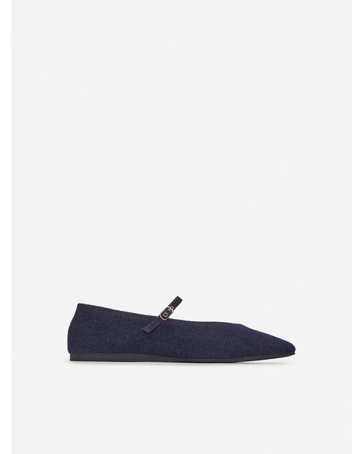 ARKET Blue Denim Mary Jane Flats