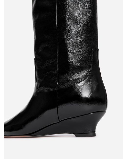 ARKET Black Glossy Leather Boots