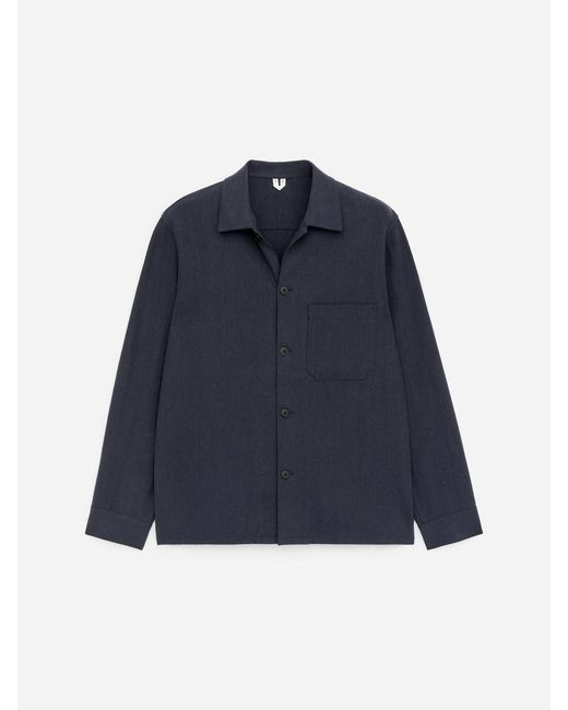 ARKET Blue Tencel Blend Canvas Overshirt for men