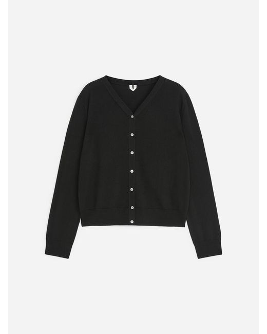 ARKET Black Merino Wool Cardigan