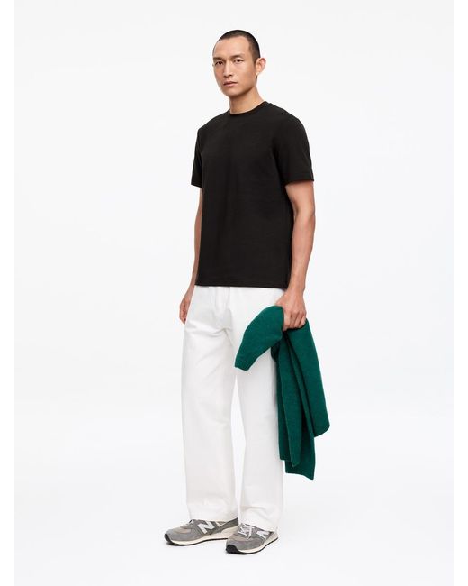 ARKET Black Interlock Regular T-Shirt for men