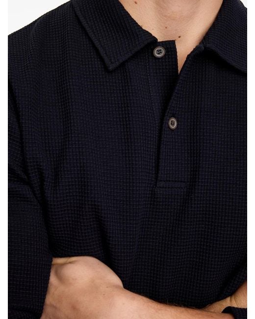 ARKET Blue Waffle Polo Shirt for men