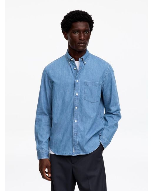 ARKET Blue Regular Denim Shirt for men