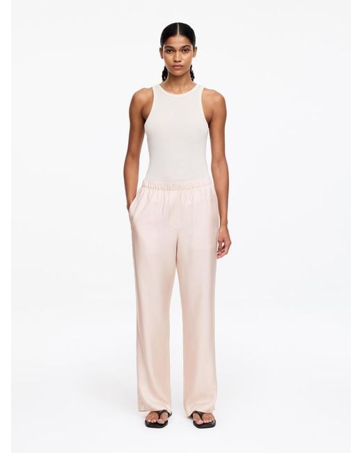 ARKET Pink Silk Twill Trousers