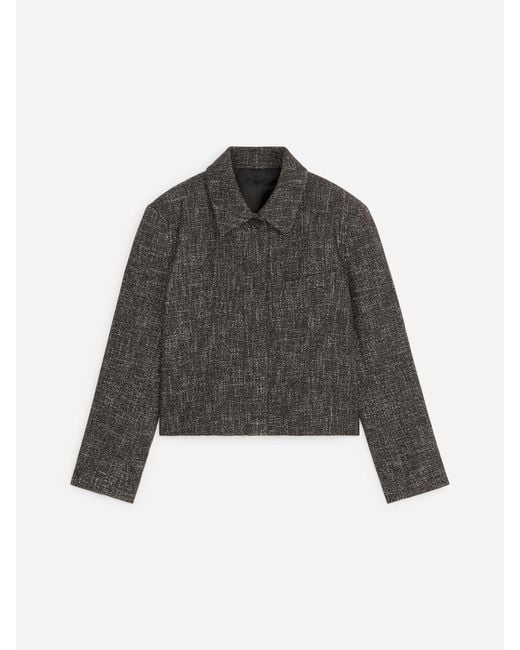 ARKET Black Wool Blend Cropped Jacket