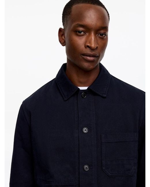 ARKET Blue Overdyed Twill Overshirt for men