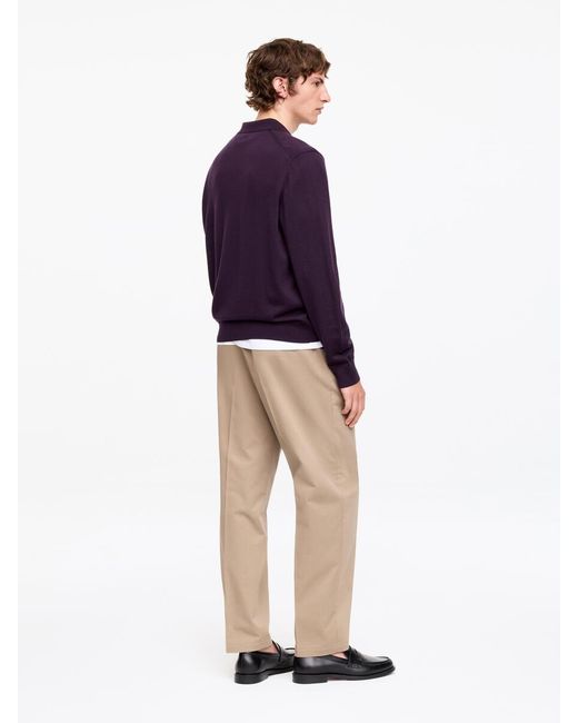 ARKET Blue Merino Polo Jumper for men