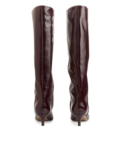 ARKET Brown Pointed Kitten-heel Boots
