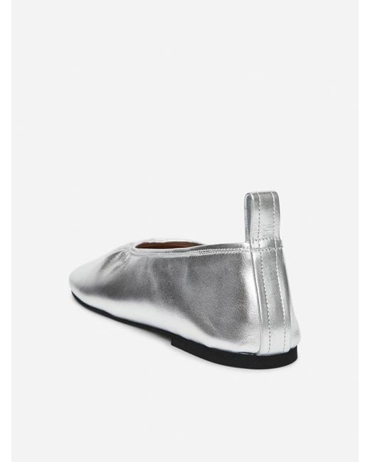 ARKET White Leather Ballet Flats