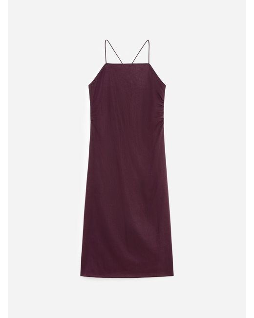 ARKET Red Linen Midi Dress