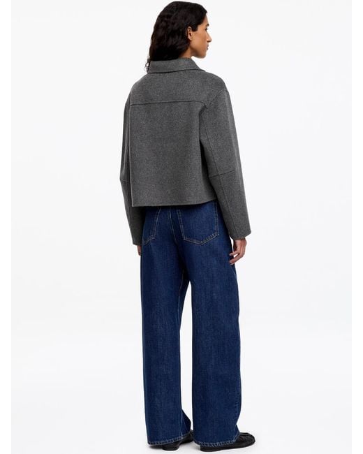 ARKET Blue Doublé Wool-Blend Overshirt