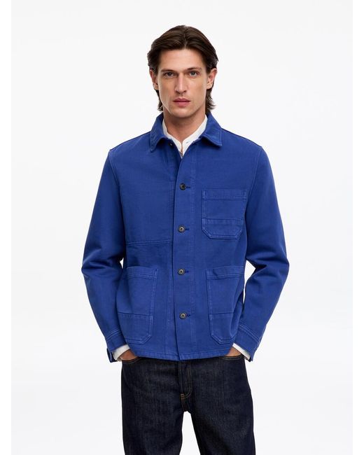ARKET Blue Overdyed Twill Overshirt for men