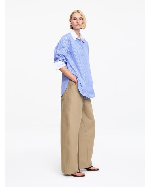 ARKET Natural Barrel Cotton Trousers