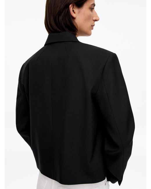 ARKET Black Cropped Wool Blazer