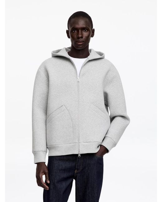 ARKET Gray Scuba Zip Hoodie for men