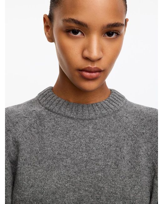 ARKET Gray Folded Sleeve Wool Jumper