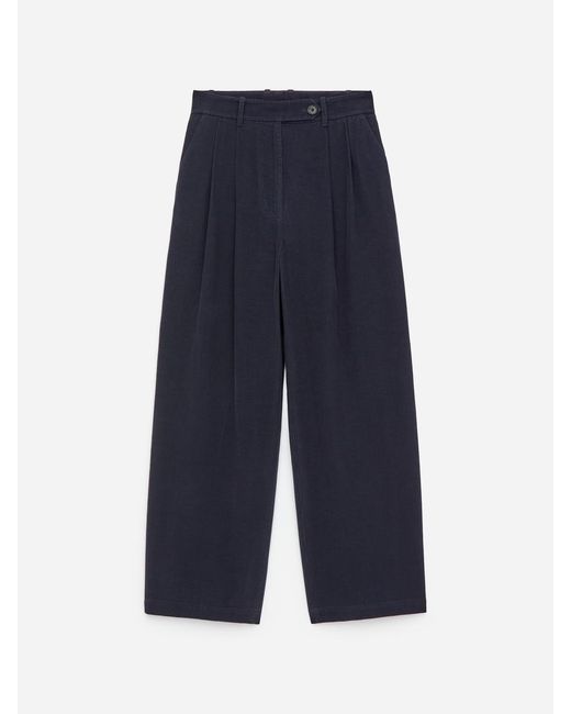 ARKET Blue High-Waist Corduroy Trousers