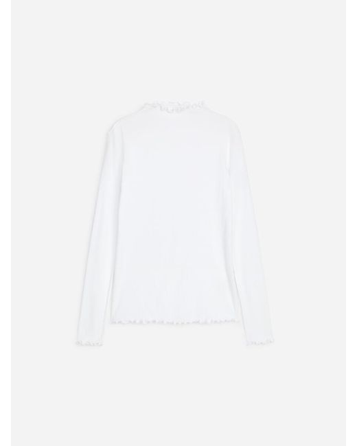 ARKET White Frilled Jersey Top