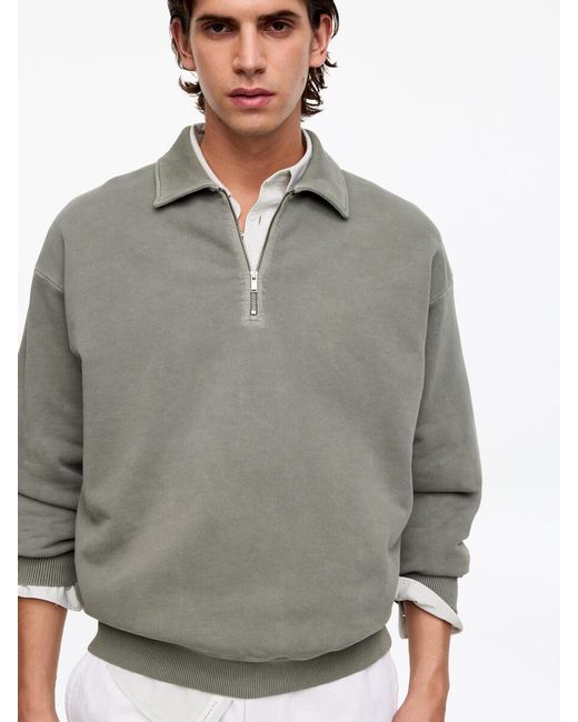 ARKET Gray Half-Zip Sweatshirt for men
