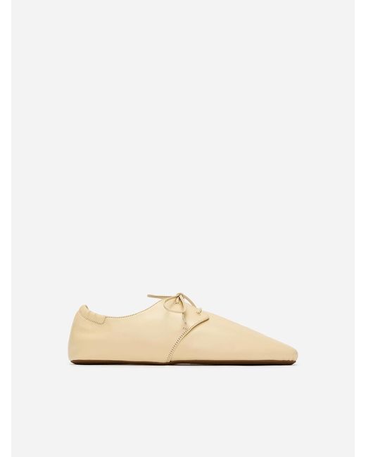 ARKET Natural Soft Leather Lace-Up Shoes