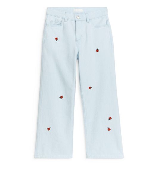 ARKET Blue Embroidered Denim Trousers