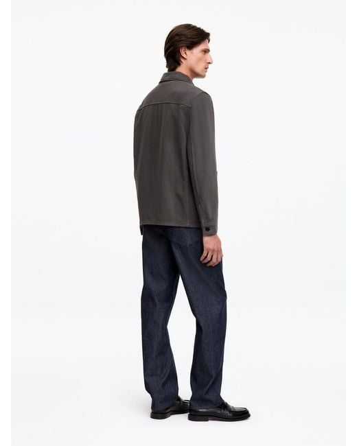 ARKET Blue Overdyed Twill Overshirt for men