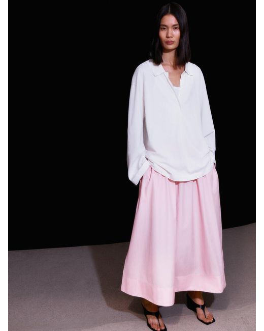 ARKET Blue Midi Cotton Skirt