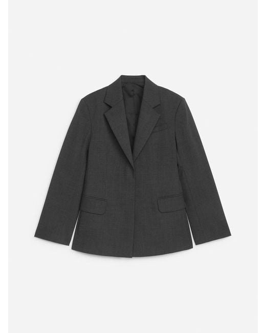 ARKET Gray Slim Single-Breasted Blazer