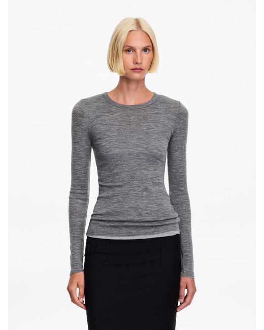 ARKET Gray Long-Sleeved Merino Top