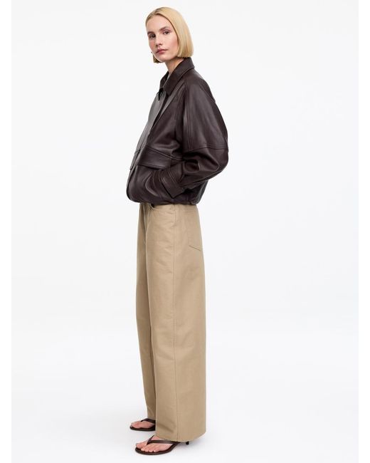 ARKET Natural Barrel Cotton Trousers