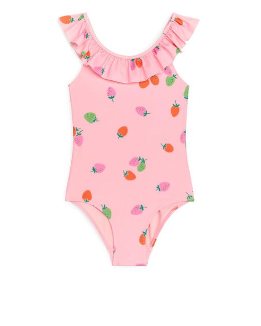 ARKET Pink Frill Swimsuit