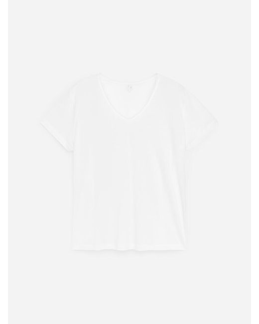 ARKET White Scoop-Neck T-Shirt