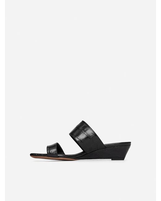 ARKET Black Leather Strap Sandals