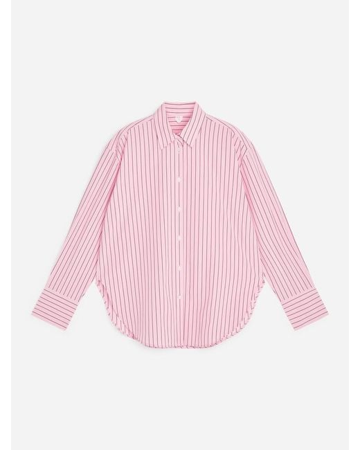 ARKET Pink Relaxed-Fit Poplin Shirt