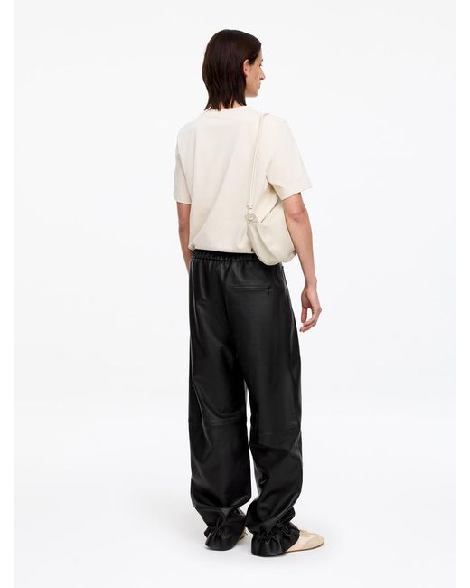 ARKET White Relaxed Leather Trousers