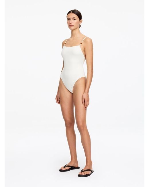 ARKET White Beaded Swimsuit