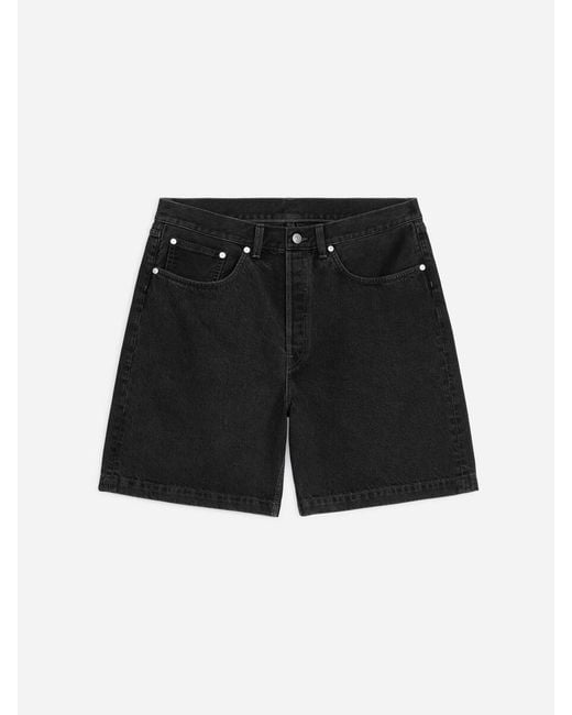 ARKET Black Relaxed Denim Shorts for men