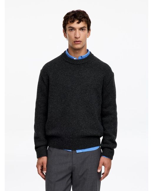 ARKET Black Heavy Knit Wool Jumper for men